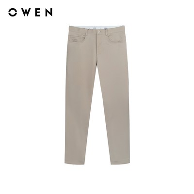Owen - Quần khaki Slim Fit QKS256103 màu Be đậm chất liệu Poly recycled (Renu)