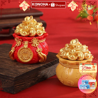 Hũ Tài Lộc May Mắn Hút Tài Lộc Để Ban Thần Tài - Hũ Đựng Muối Gạo Kim Tiền Trang Trí Tết 2026