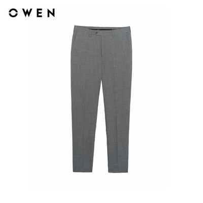 Owen - Quần tây Slim Fit Tăng đơ QV256135 màu Xám nhạt chất liệu TR Spandex