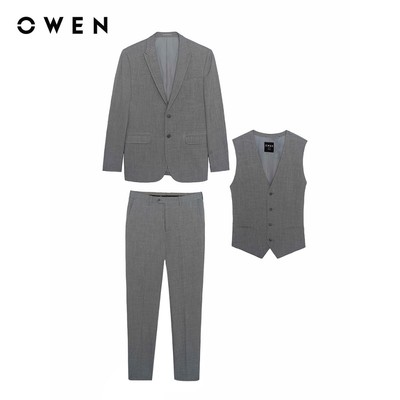 Owen - Bộ comple Slim Fit VES256135 màu Xám nhạt chất liệu TR Spandex