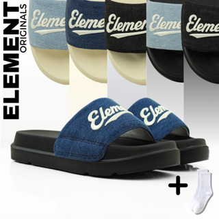   TẶNG VỚ  E17 - Dép ELements Vintage Denim Unisex -  Slipper  Dép Elements vải jeans đế bằng nam nữ - Elements 