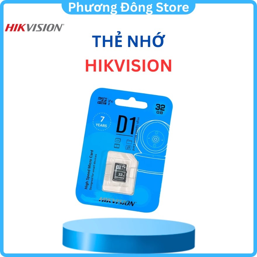 Thẻ Nhớ Micro SD Hikvision 64Gb chuẩn Class 10, Thẻ nhớ camera, Thẻ nhớ điện thoại - hàng chính hãng