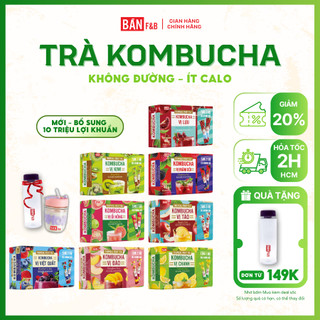  Trà Kombucha Không Calo Giảm Thèm Ăn Giàu Lợi Khuẩn Giữ Dáng Đẹp Da - Bản F&B Chính Hãng Việt Nam 