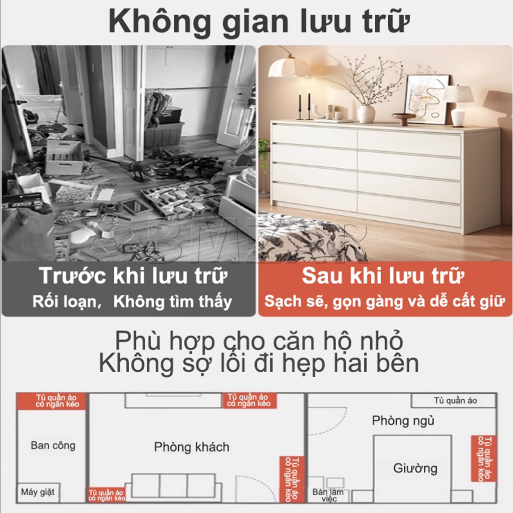 BMZAR Tủ Gỗ 6 Ngăn Kéo Cao Cấp - Kích Thước Lý Tưởng Cho Đầu Giường, Chứa Được Mọi Đồ Lặt Vặt | BigBuy360 - bigbuy360.vn