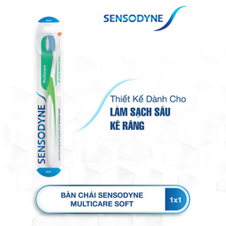 Bàn chải đánh răng SENSODYNE Multicare Soft với lông bàn chải mềm, làm sạch răng toàn diện, bảo vệ nướu