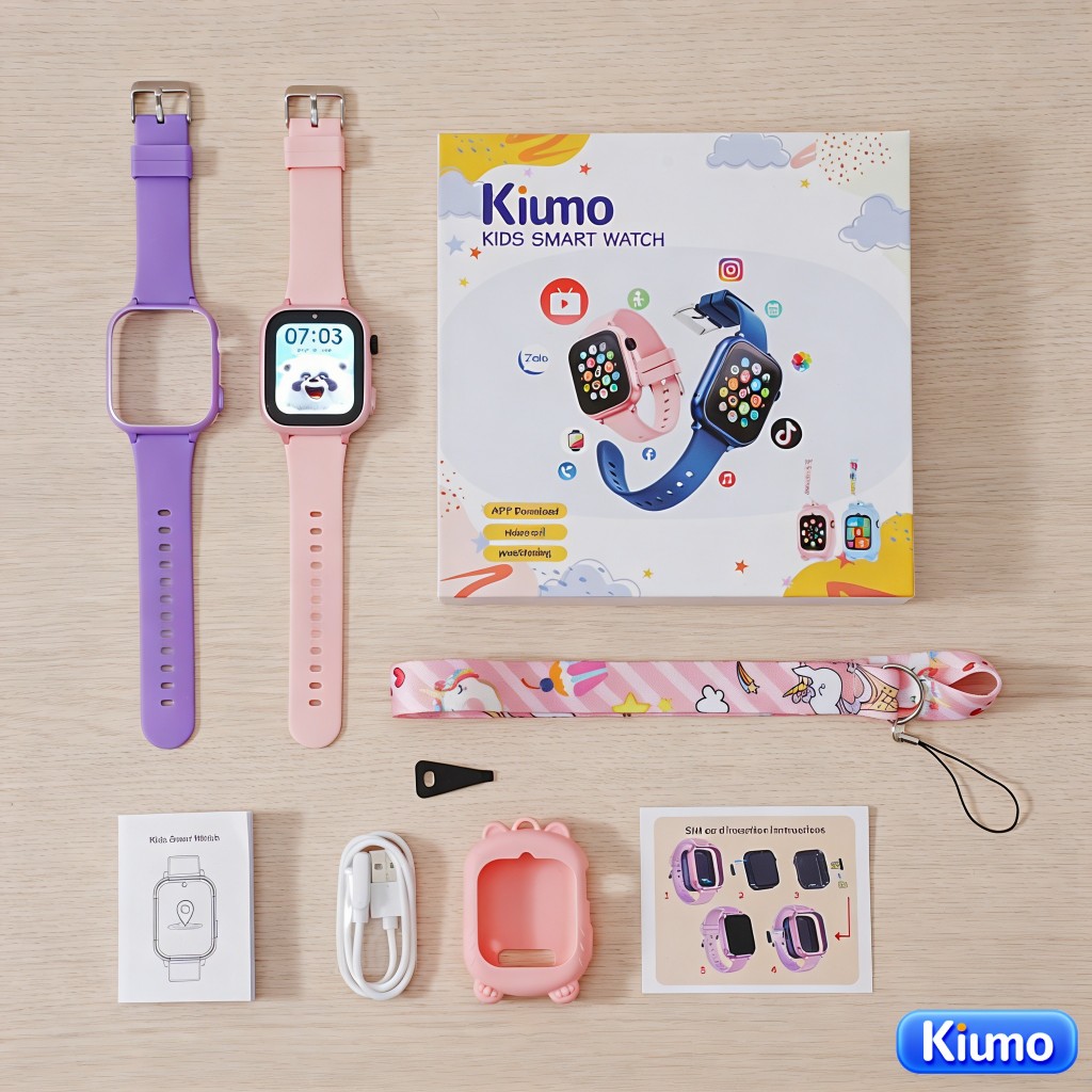 【T53】Kiumo Đồng Hồ Thông Minh Trẻ Em 4G GPS Chính Xác Gọi Video HD Chống Nước Màn Hình IPS HD Pin 75