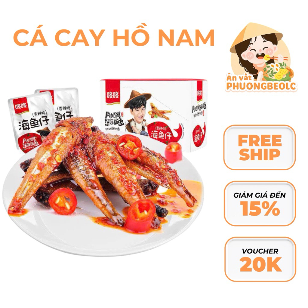 Hộp cá cay { 20 gói } cá cay hồ nam hàng nội địa