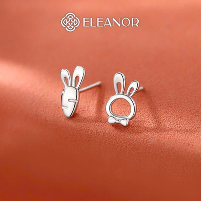 Bông tai nữ chuôi bạc 925 Eleanor Accessories hình cà rốt và thỏ phụ kiện trang sức khuyên tai 11158