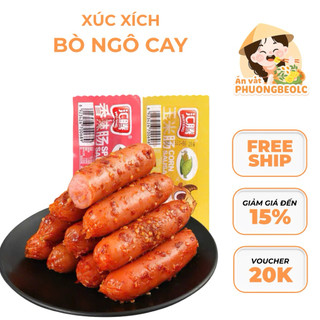     Bịch 50 Cái   Xúc Xích Bò Ngô  Xúc Xích Bò Cay 