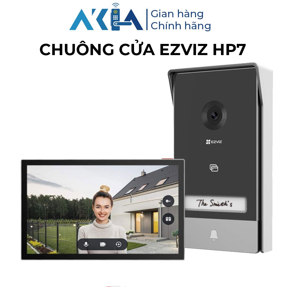Chuông cửa có hình EZVIZ HP7 - Độ nét cao 2K, Camera góc rộng 162 độ, Màn hình cảm ứng 7 inch, Bảo H