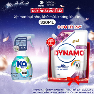   ĐƠN 169K TẶNG 1.4KG NƯỚC GIẶT  Xịt Mạt Bụi Nhà Kapod kháng khuẩn khử mùi chăn ga gối nệm 320ml 