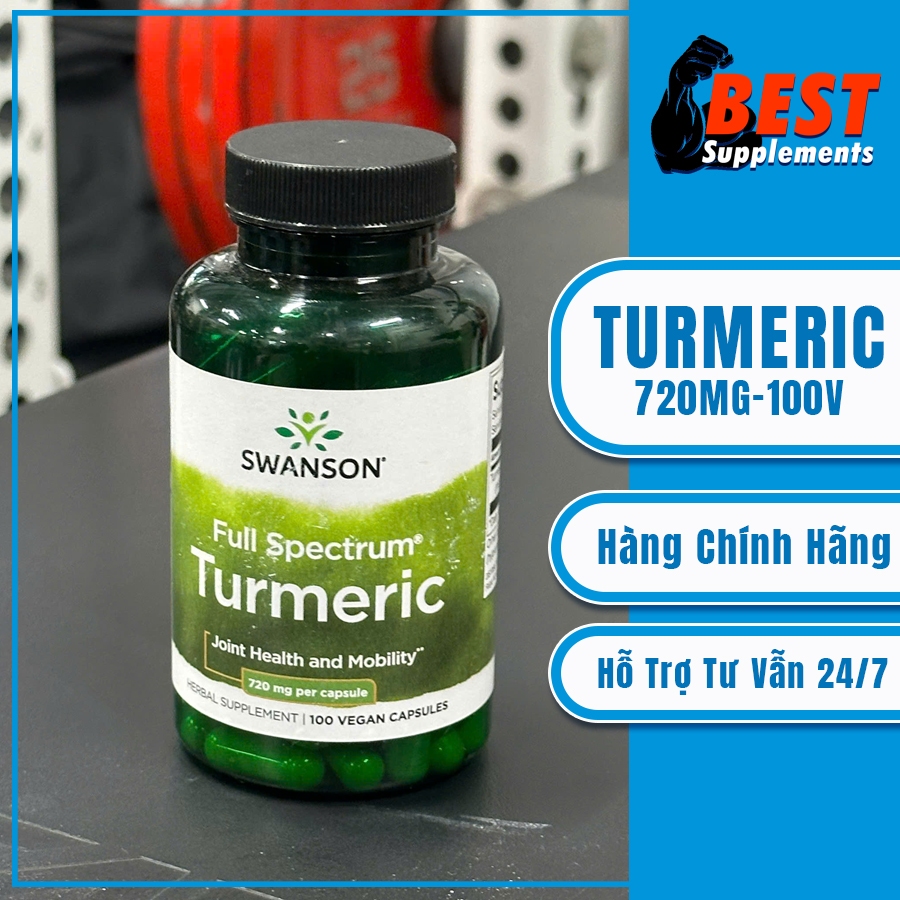 Swanson Tinh Chất Nghệ Vàng - Turmeric 720mg - 100 Viên