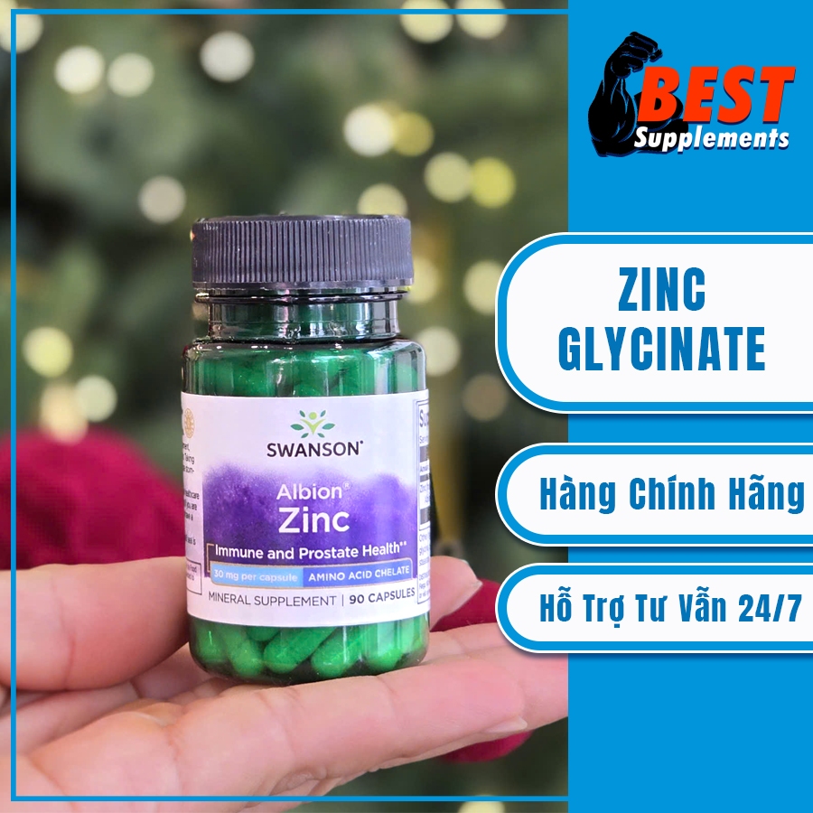 Swanson -  Viên Uống Albion Zinc ( Zinc Glycinate ) 90 Viên