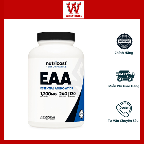 EAA Nutricost 1200mg 240 viên 120 lần dùng Hỗ trợ tập luyện