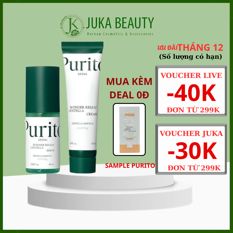 (CÓ MÙI) Tinh chất/ Kem dưỡng Purito làm dịu, cấp ẩm Purito Wonder Releaf Centella Serum/ Cream