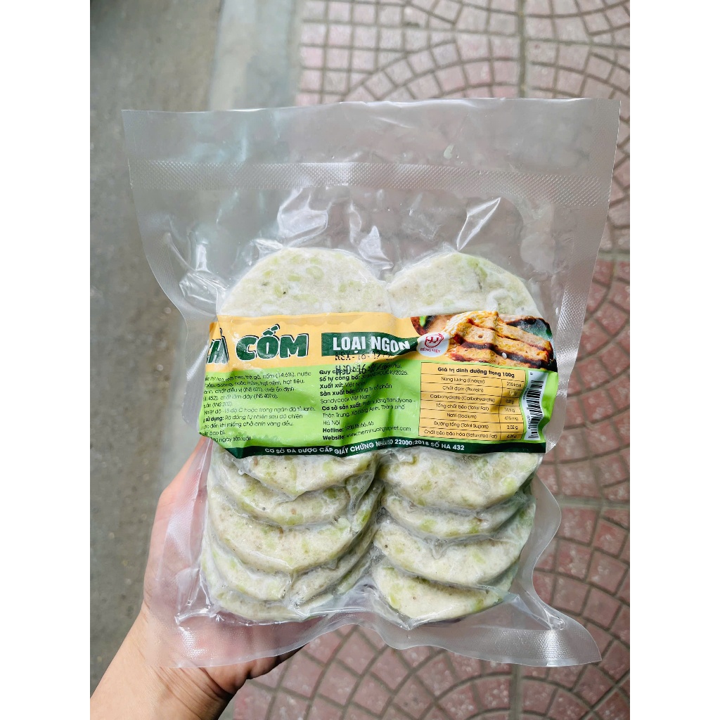 Chả cốm ngon gói 500G HÀ Nội,chả cốm làng vòng, ăn cùng bữa cơm gia đình, bún đậu tiện lợi
