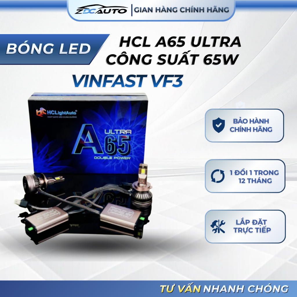 Bóng Led HCL A65 Ultra cho VF3 | Công Suất 65w | Màu 5800K