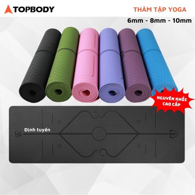 Thảm Tập Yoga Gym TOPBODY Định Tuyến TPE Chống Trượt