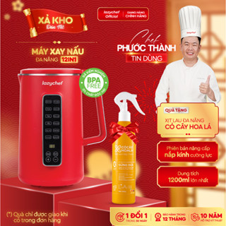  Máy Làm Sữa Hạt 12in1 Lazychef Dòng Premium 1200ml Nắp Thủy Tinh 