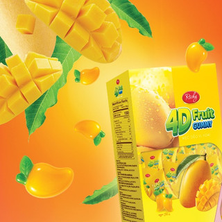 RA MẮT SẢN PHẨM MỚI Combo 2 Hộp/Túi Kẹo Dẻo Vị Trái Cây 4D Fruit Gummy 2 Vị Xoài & Đào