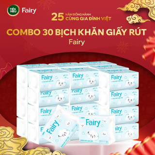  Combo Khăn Giấy Rút Fairy Cloud 4 Lớp Giấy Mềm Mại Thấm Hút Tốt An Toàn Cho Da - 300 Tờ 