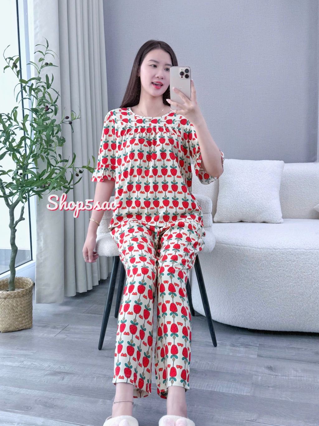 Đồ bộ tole nữ, bộ lanh mặc nhà quần dài, áo tay lỡ SHOP5SAO (43-75kg)