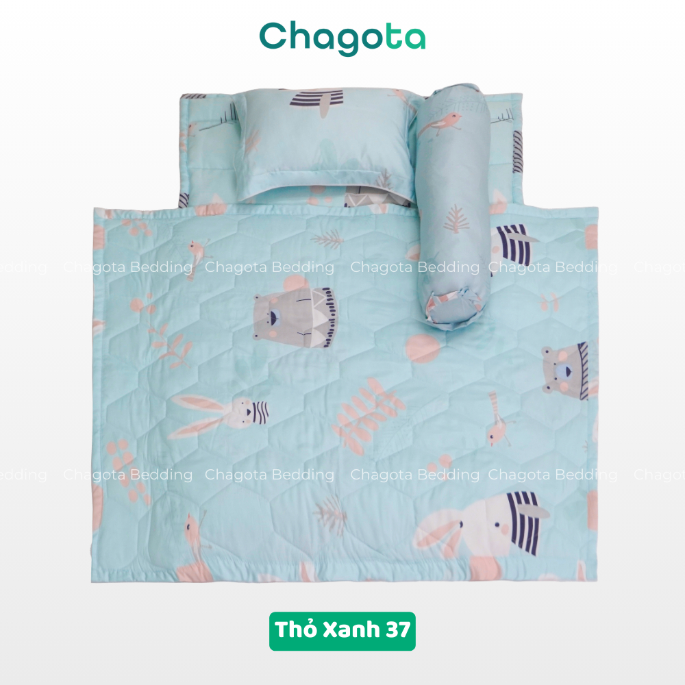 Bộ Chăn Nệm Cho Bé Đi Học Tencel Microfiber size 75x115cm Chagota Bedding Nhỏ Gọn Gấp Gọn Tiện Lợi Kèm Túi Tiện Lợi | BigBuy360 - bigbuy360.vn