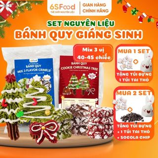  Set nguyên liệu bánh quy giáng sinh cookie Crinkle Christmas Tree 3 Vị Red Velvet Cacao Matcha - 6 SFOOD 