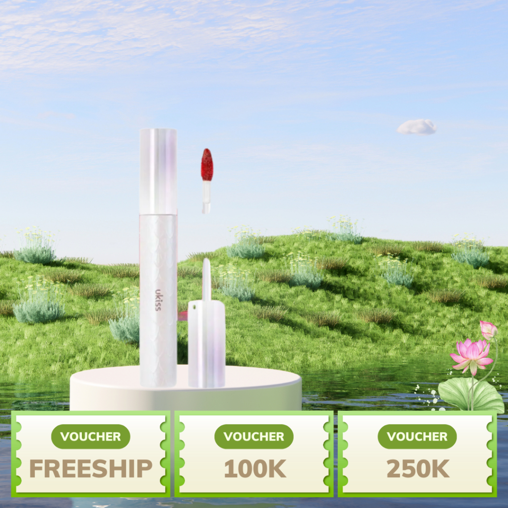 Son Bóng Ukiss Tráng Gương 3g - Bóng Mượt 3D, Dưỡng Ẩm Môi Căng Mọng, Bền Màu 6h, Không Dính