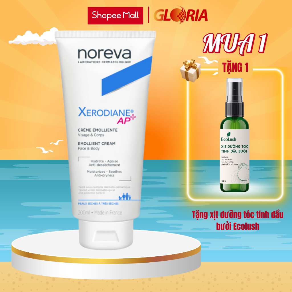 Kem Dưỡng Ẩm Làm Dịu Và Giảm Ngứa Chuyên Sâu Noreva Xerodiane AP+ Emollient Cream 200ml