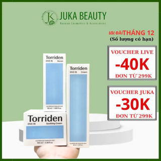  Tinh chất   Kem dưỡng cấp ẩm phục hồi da Torriden DIVE IN Serum 50ml   Hyaluronic Acid Cream 80ml   Soothing Cream 100ml 