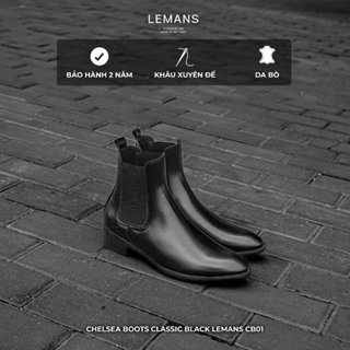 Giày Chelsea Boots nam LEMANS da bò CB01.1 Mũi nhọn - Đế gót tăng cao 5cm - bảo hành 24 tháng 