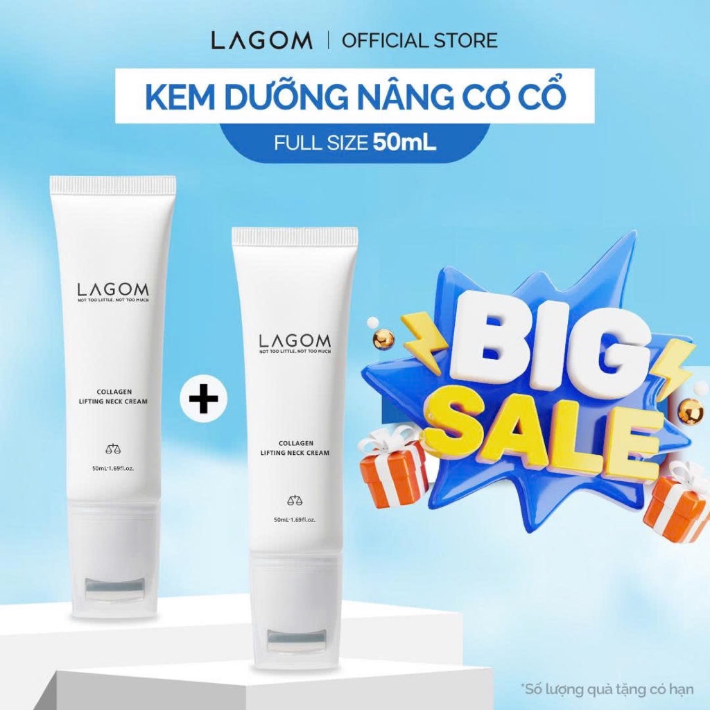 Combo 2 Kem dưỡng nâng cơ cổ Lagom Collagen Lifting Neck Cream 50mlx2 Fullsize