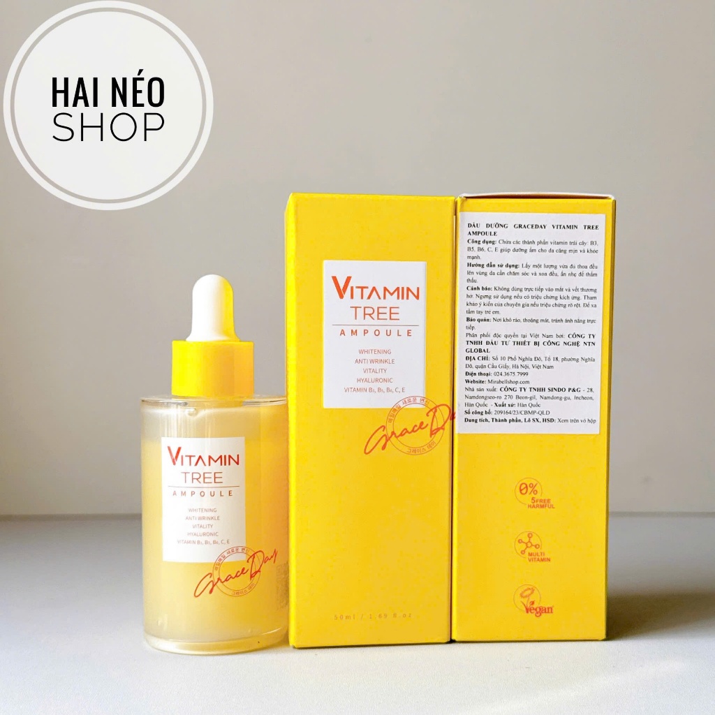 [DATE 30/09/2026] Tinh chất cô đặc 5% Niacinamide, Vitamin C, E, B5 & B6 trắng da mờ thâm GRACE DAY 
