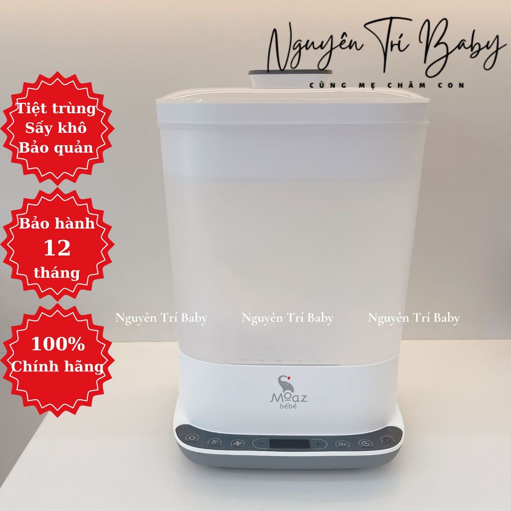 Máy tiệt trùng hơi nước và sấy khô bình sữa Moaz BeBe MB101 | Bảo hành 12 tháng chính hãng