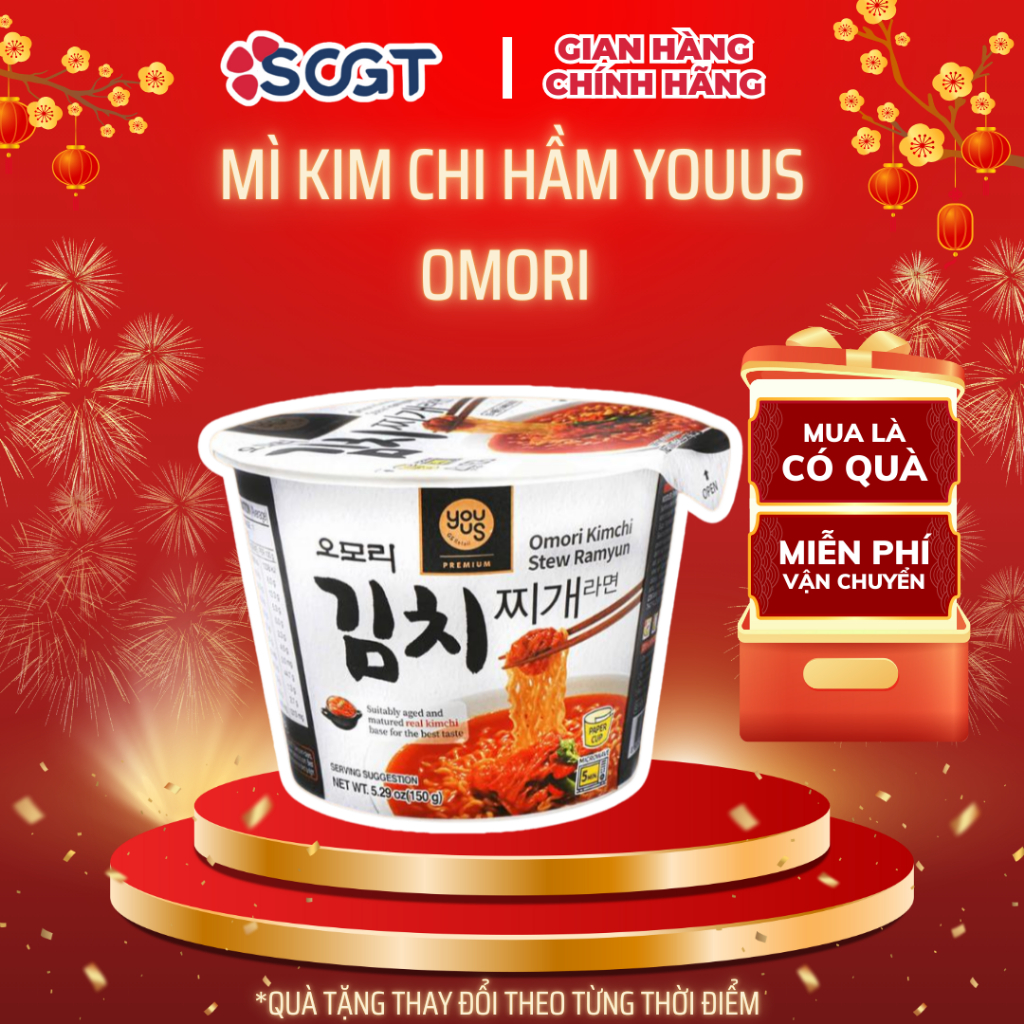 Mì Kim Chi Hầm Youus Omori (Dạng Hộp) - Kimchi Jjigae Noodle Stew Ramyun