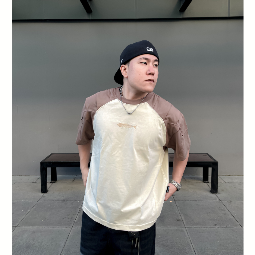 Áo Thun Boxy SAIGONESE Unisex Phối Tay Raglan Thêu Shark Form Rộng Thời Trang Nam Nữ - AT06SG | BigBuy360 - bigbuy360.vn