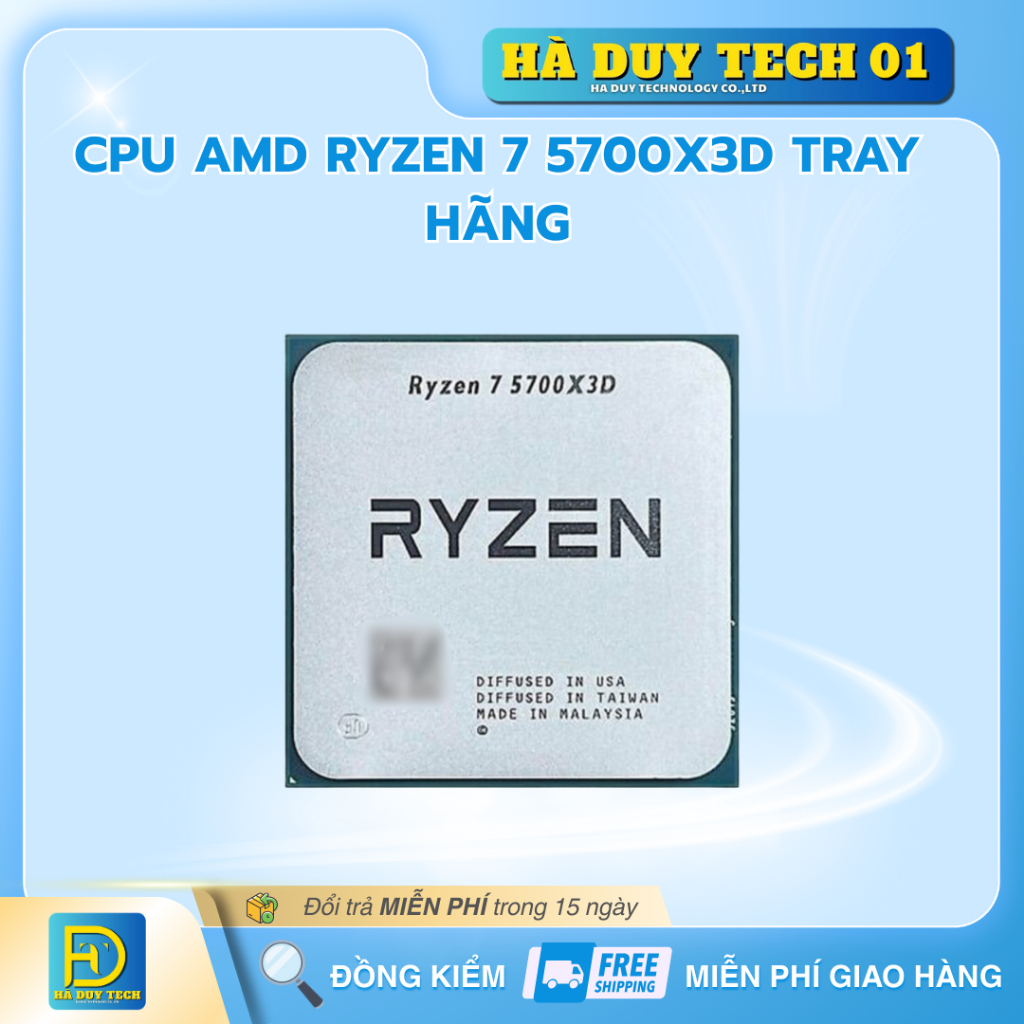 CPU AMD RYZEN 7 5700X3D TRAY HÃNG - Cam Kết Chính Hãng - BH 36T - Ha Duy Tech