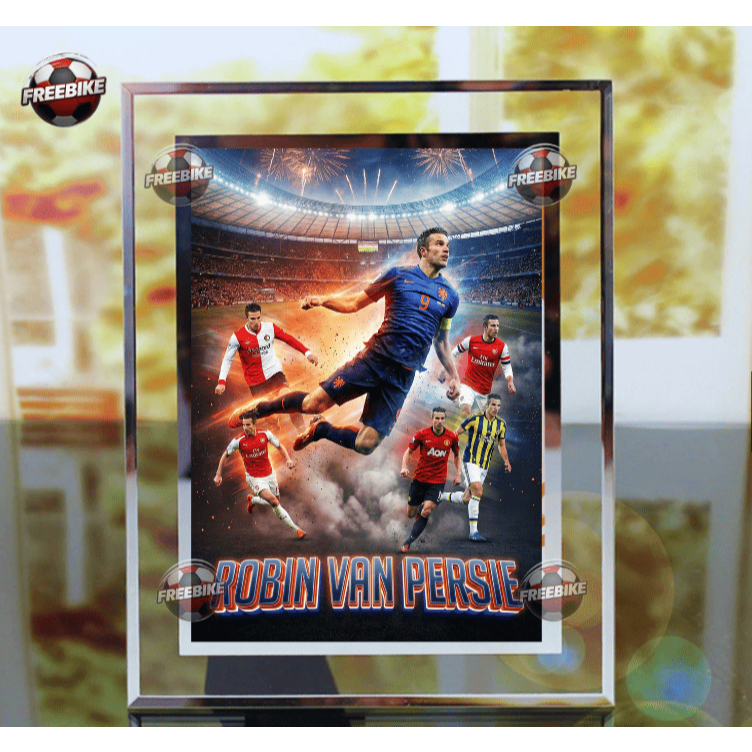 KHUNG POSTER ROBIN VAN PERSIE BẰNG KÍNH PHA LÊ CAO CẤP