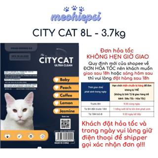   1 tải 7 túi  cát citycat cát vệ sinh cho mèo vón tốt khử mùi và ít bụi - City cat 8L 