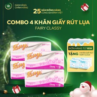  COMBO Khăn Giấy Rút Lụa Cao Cấp Fairy Classy 2 Lớp Siêu Mềm Mại Thấm Hút Nhanh 280 Tờ 