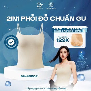  Áo hai dây nữ có mút ngực hương hoa sơn trà Pier No5 dây ngọc trai không viền kháng khuẩn 10A 5602 
