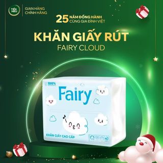  Khăn Giấy Rút Cao Cấp Fairy Cloud Giấy 4 Lớp Mềm Mại Thấm Hút Tốt An Toàn Cho Da - 300 Tờ 
