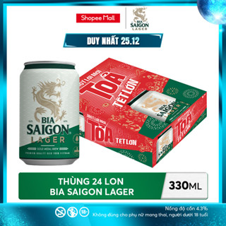  Nồng Độ Cồn 4.3% - Thùng 24 Lon Bia Saigon Lager 330ml lon. 