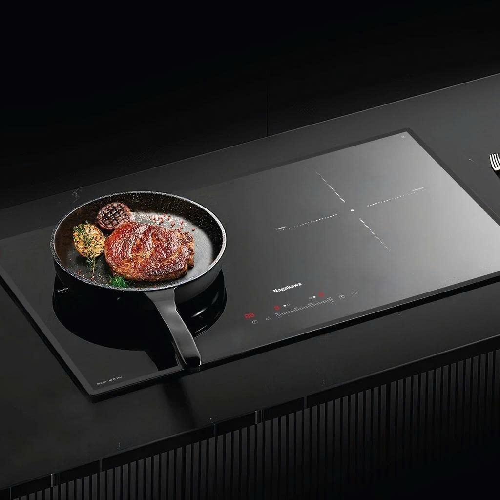 Bếp đôi điện từ Nagakawa UltraSlim NK2C21M, công nghệ Inverter, nấu nhanh, bảo hành 5 năm