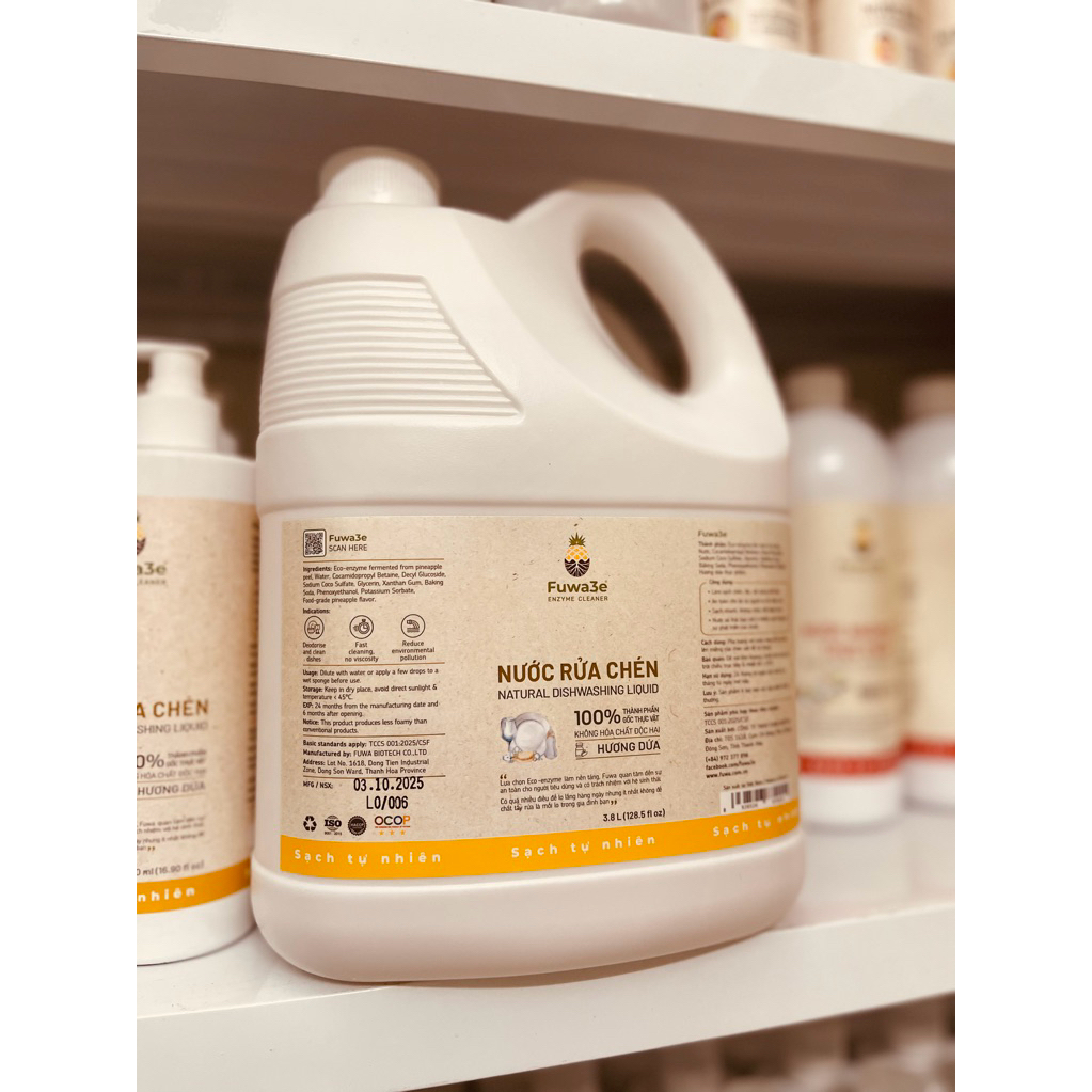 Nước rửa chén/Enzyme rửa chén Fuwa3e 3,8L