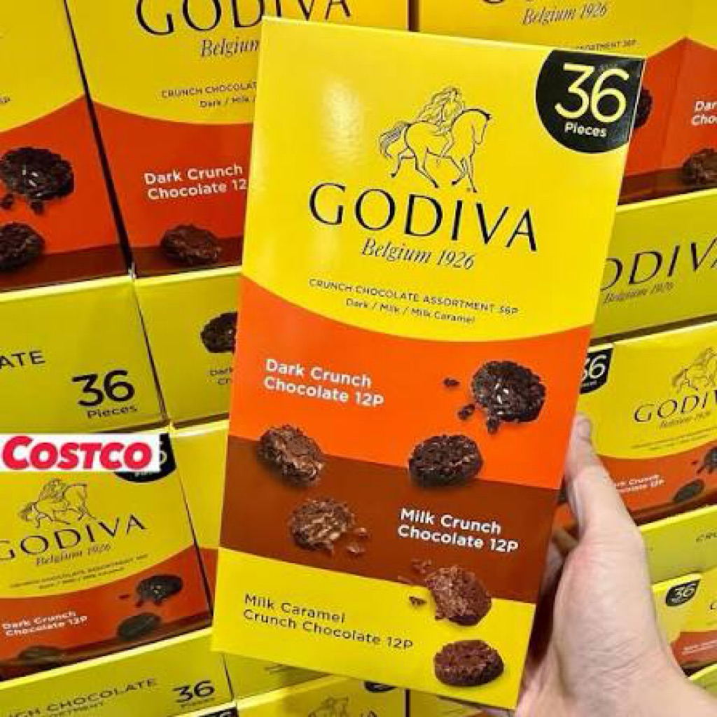 KẸO SOCOLA MIX 3 Vị GODIVA BELGIUM 1926 CRUNCH CHOCOLATE ASSORTMENT 36 VIÊN