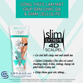 Kem tan mỡ Slim Extreme 3D - 4D Eveline Tuýp 250ml