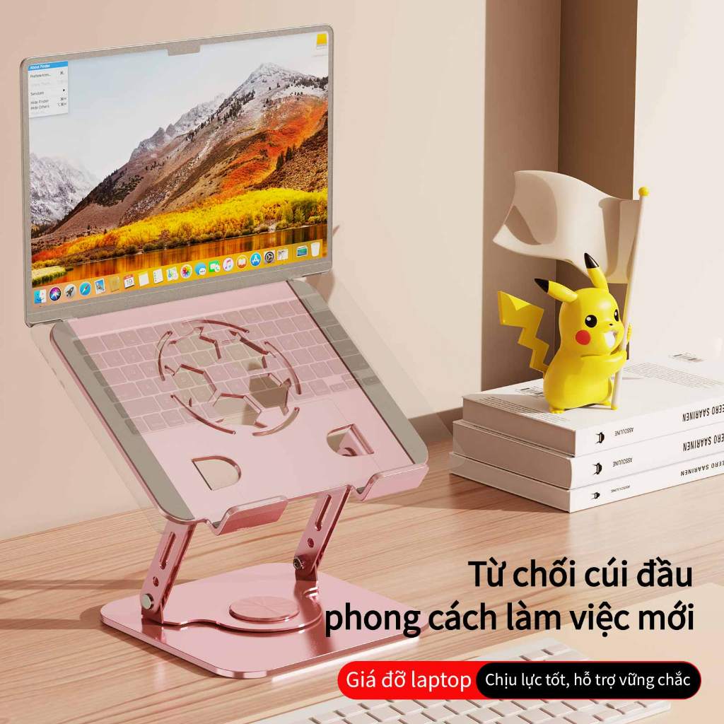 Giá đỡ laptop Kim loại có thể gấp gọn xoay 360 độ điều chỉnh được độ cao giúp tản nhiệt laptop giá đỡ laptop gấp gọn | BigBuy360 - bigbuy360.vn
