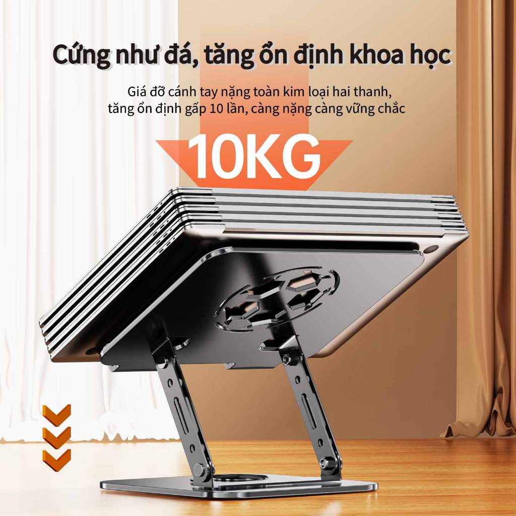 Giá đỡ laptop Kim loại có thể gấp gọn xoay 360 độ điều chỉnh được độ cao giúp tản nhiệt laptop giá đỡ laptop gấp gọn | BigBuy360 - bigbuy360.vn